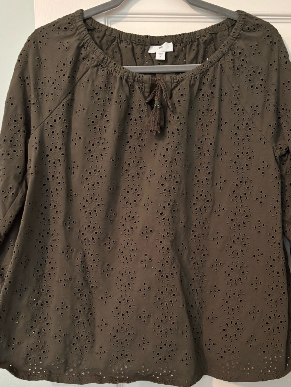 J Jill Eyelet Blouse Large